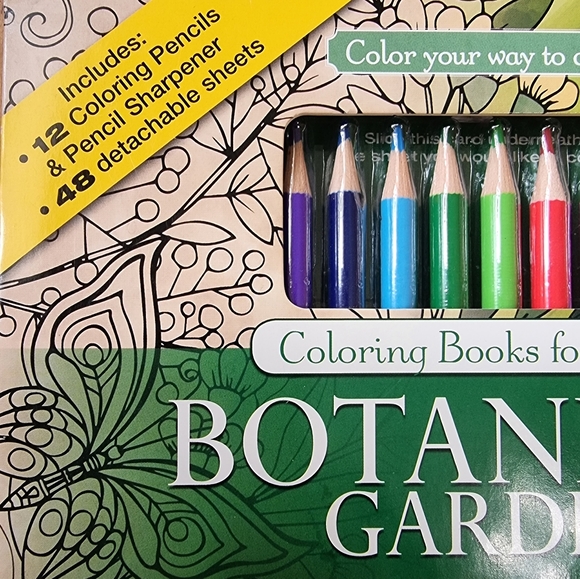 Botanical Garden Coloring Book for Adults Color your way to calm - Picture 5 of 7